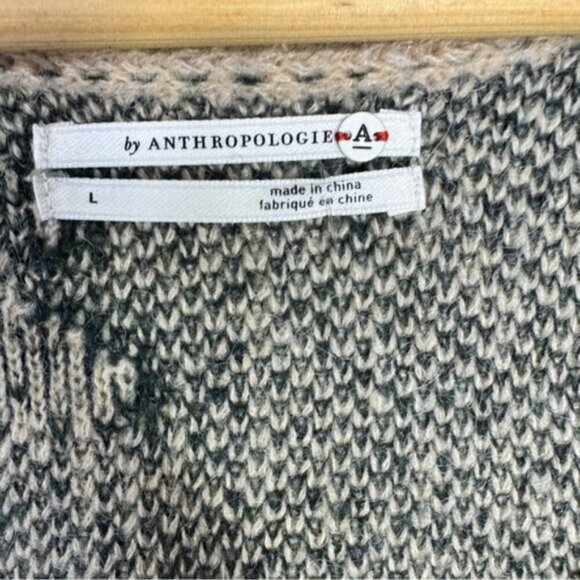 Anthropologie Distressed Floral Sweater Vneck Vest Size Large - Picture 10 of 16